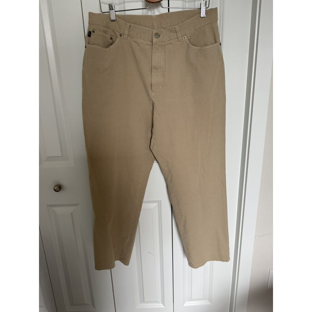 Lauren Jeans Co Ralph Lauren womens 18W pants Tan straight leg high rise